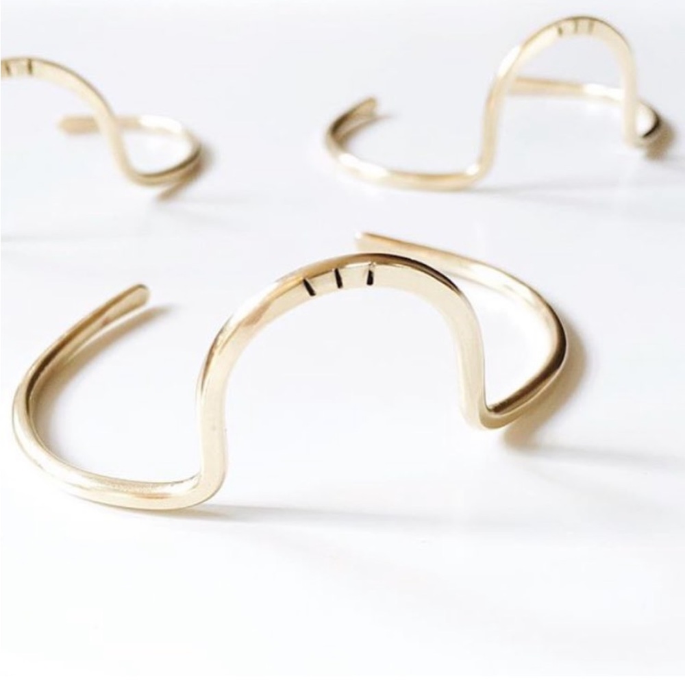 Fable & Lore Solar Apogee Arc Bracelet in Brass Minimalist Jewelry Mystical Cuff